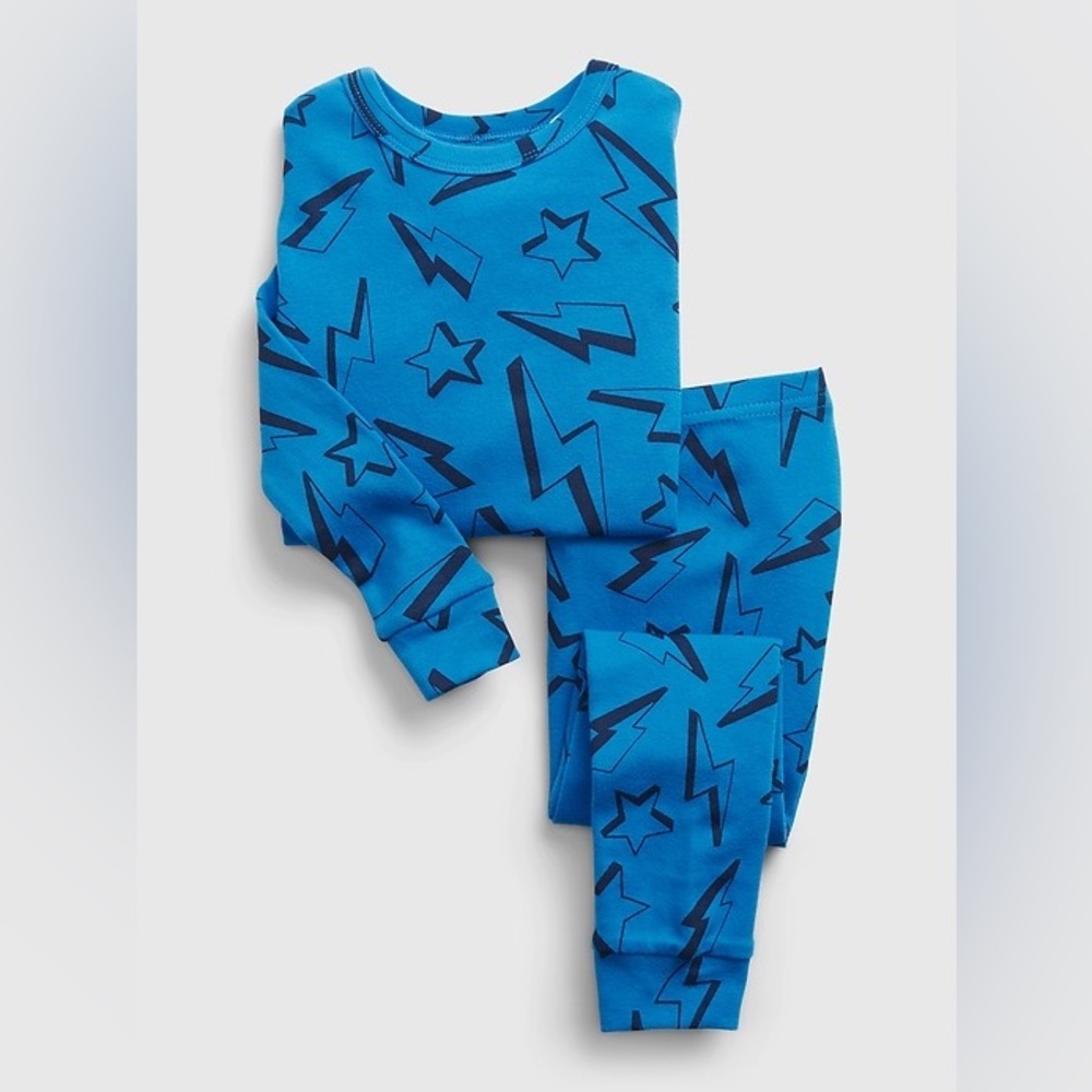 Gap Kids 100% Organic Cotton Lightning Bolt Graphic PJ Set Size 6